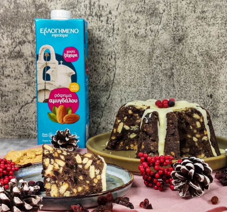 Vegan χριστουγεννιάτικος κορμός χωρίς ζάχαρη