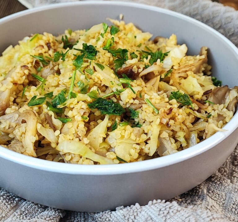 Πλιγούρι με μανιτάρια και λάχανο | Νηστίσιμη σαλάτα